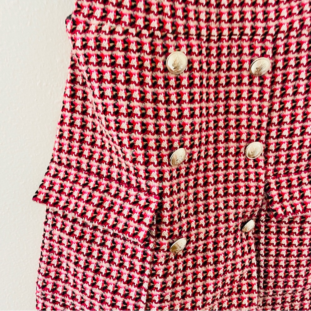 Maje Russi Trompe-l'ail Woven Tweed Mini Pinafore Dress FR 36 / US Small - Picture 8 of 12